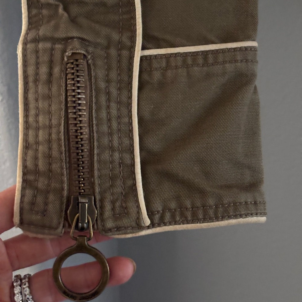 MARC JACOBS Khaki Zip Front Military Jacket: Size XS - Picture 5 of 9